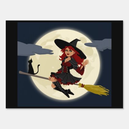 Happy Freaking Halloween Friendly Witch Yard Sign