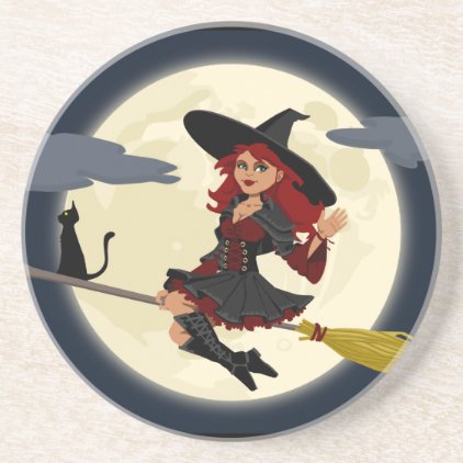 Happy Freaking Halloween Witch Coaster