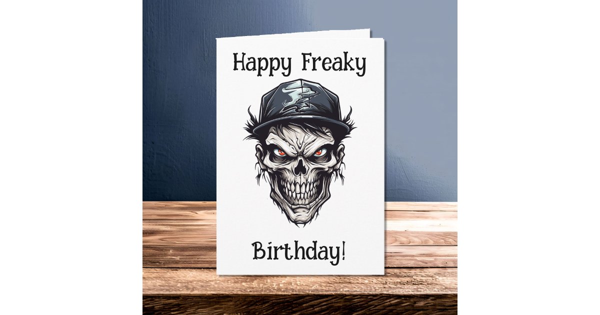 Happy Freaky Birthday Zombie Character Card | Zazzle