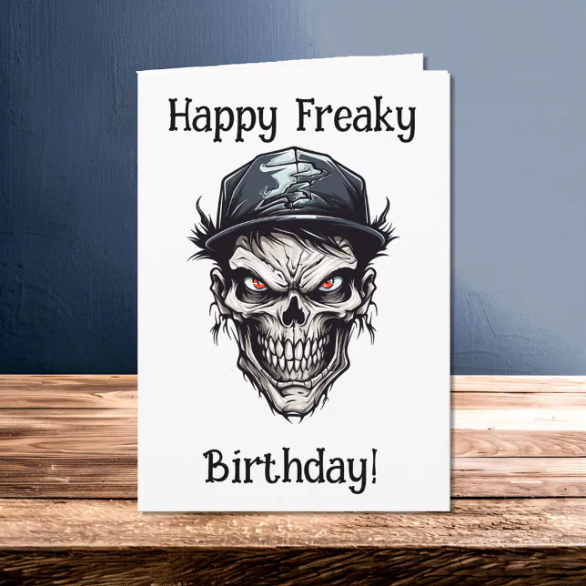 Happy Freaky Birthday Zombie Character Card | Zazzle