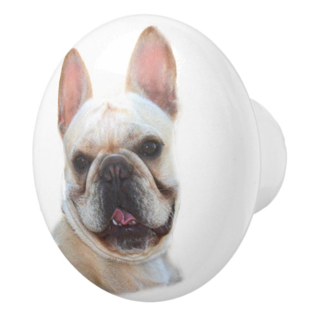 Happy French Bulldog Ceramic Knob (Right)