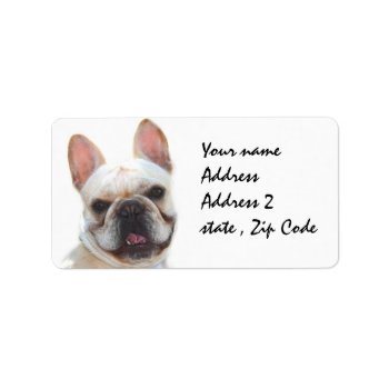 Happy French Bulldog Dog Label by ritmoboxer at Zazzle