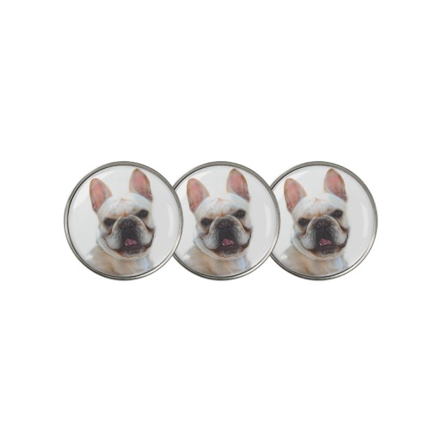 Happy French Bulldog Golf Ball Marker (3 Up)