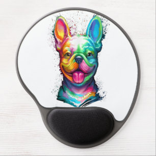 Happy French Bulldog Smiling Face Gel Mouse Pad