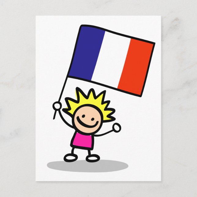 happy french children independence day postcard (Front)