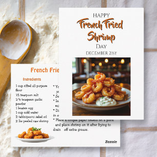 Happy French Fried Shrimp Day Dec 21st Postcard