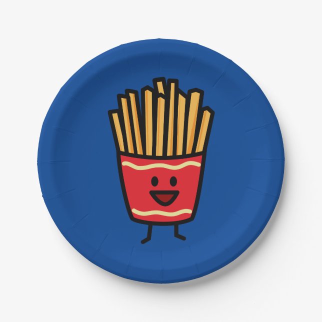 Happy French Fries Paper Plates (Front)