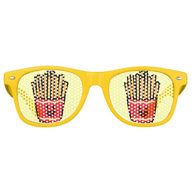 Happy French Fries Retro Sunglasses (Front)