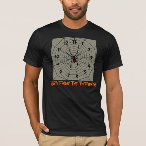 Happy Friday the 13th 13 Hour Spider Clock Face T_Shirt