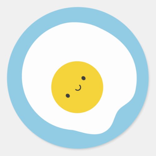 Happy Fried Egg Classic Round Sticker