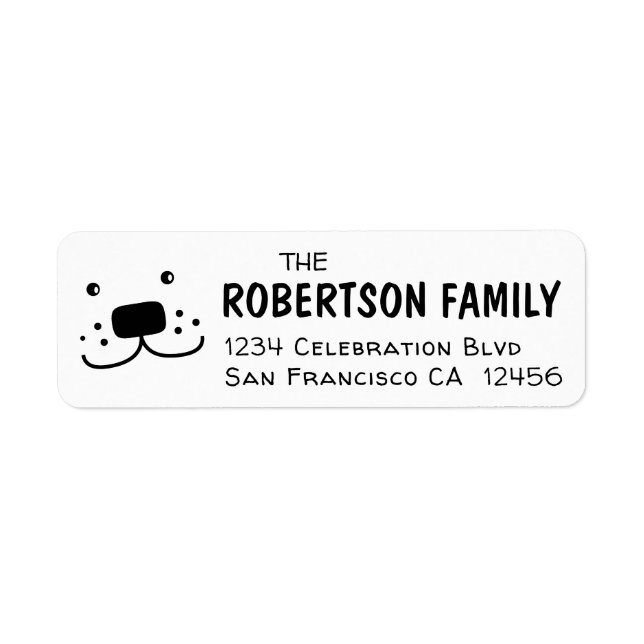 Happy Friendly Puppy Dog - Funny Pet Smile Label (Front)