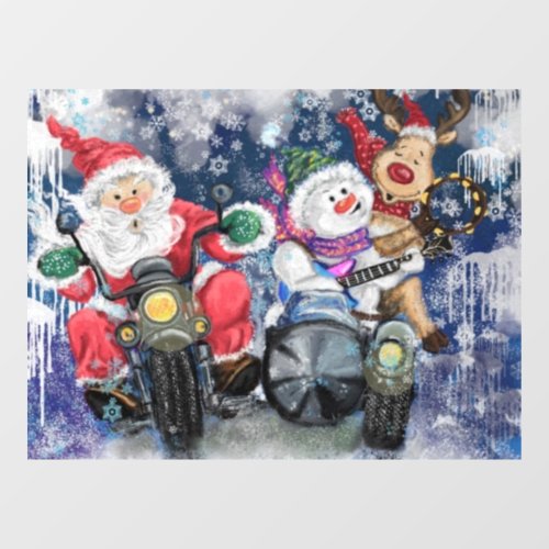 Happy Friends Funny Christmas Window Cling