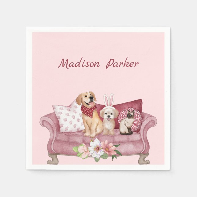 Happy Friends On The Couch Napkins (Front)