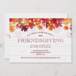 Happy Friendsgiving Autumn Dinner Party Feast Invitation