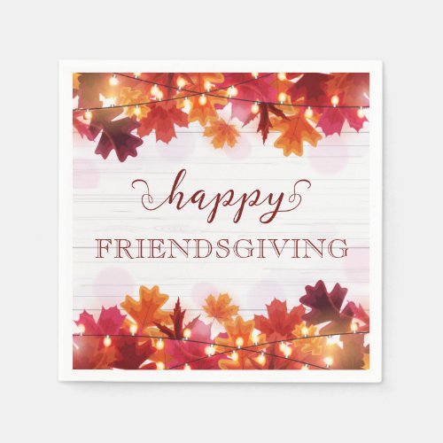 Happy Friendsgiving Autumn Dinner Party Feast Napkins