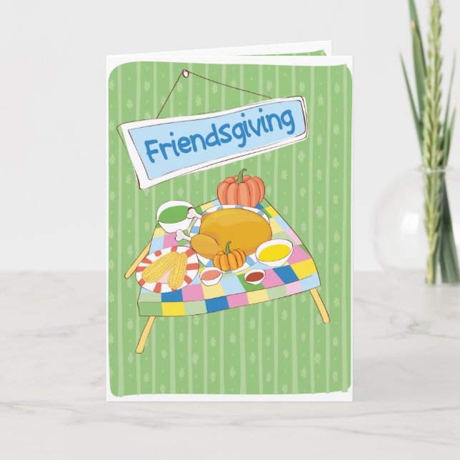 Happy Friendsgiving Best Friend Fun Whimsical Card (Front)