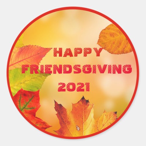 Happy Friendsgiving Classic Round Sticker