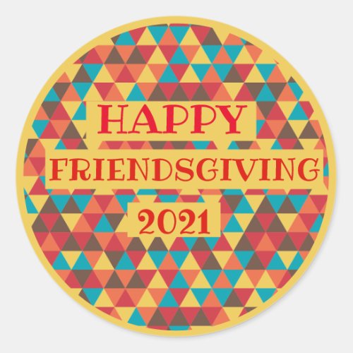 Happy Friendsgiving Classic Round Sticker