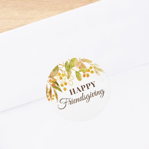 Happy Friendsgiving  Classic Round Sticker