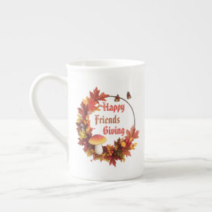 Happy Friendsgiving Fall Festive Personalized Bone China Mug