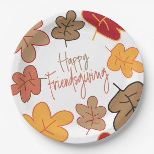 Happy Friendsgiving Paper Plate