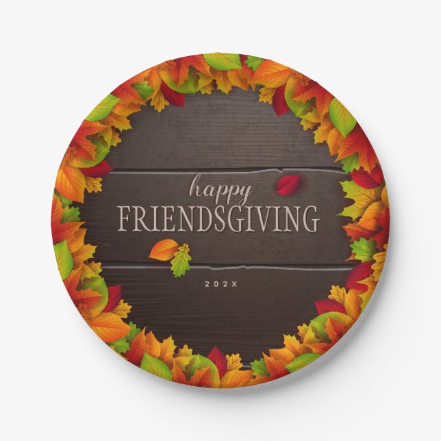 Happy Friendsgiving Personalized Paper Plate (Front)