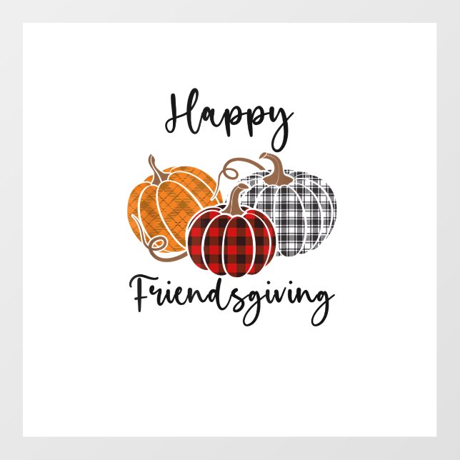 Happy Friendsgiving Plaid Shirt Thanksgiving Men W Floor Decals (Front)