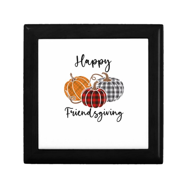 Happy Friendsgiving Plaid Shirt Thanksgiving Men W Gift Box (Front)