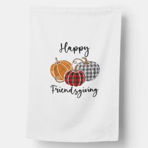 Happy Friendsgiving Plaid Shirt Thanksgiving Men W House Flag