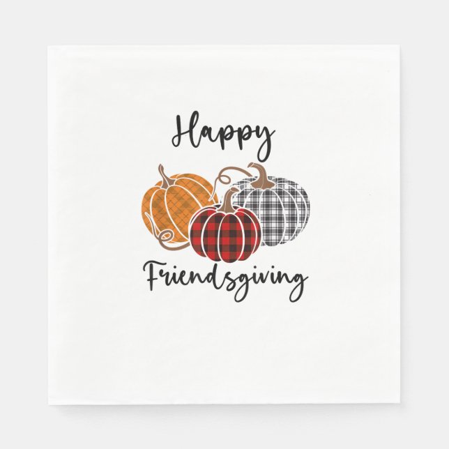 Happy Friendsgiving Plaid Shirt Thanksgiving Men W Napkins (Front)
