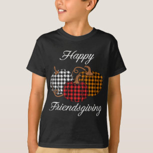 Happy Friendsgiving Plaid Thanksgiving T-Shirt