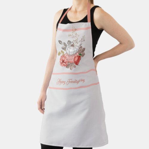 Happy Friendsgiving Pumpkin Apron