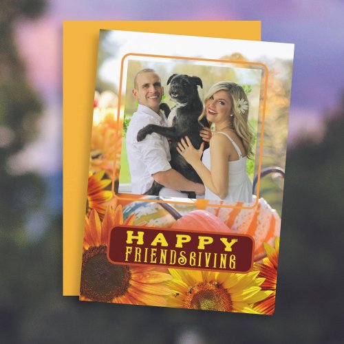 Happy Friendsgiving Sunflower Pumpkins Card