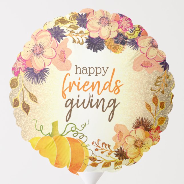 Happy Friendsgiving Thanksgiving  Balloon (Back)