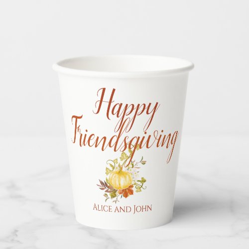Happy Friendsgiving Thanksgiving Paper Cups