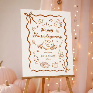 Happy Friendsgiving Thanksgiving Party Welcome Foam Board