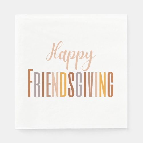 Happy Friendsgiving Thanksgiving Typography Fall Napkins