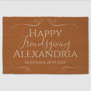 Happy Friendsgiving Typography Fiber Doormat