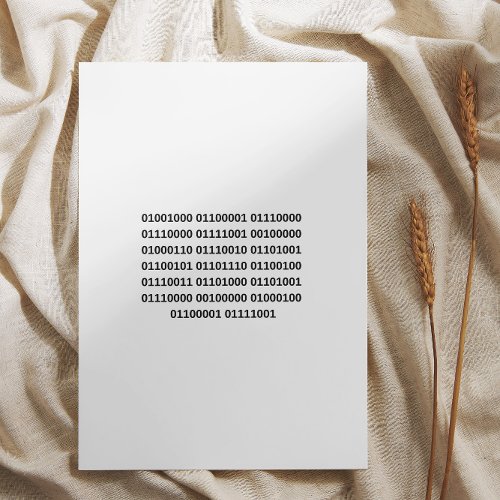 Happy friendship binary code card