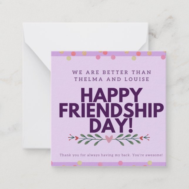 Happy Friendship Day Happy Valentines  Friend Note Card (Front)