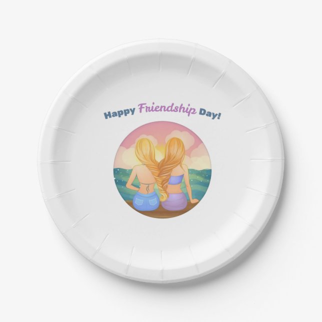 Happy friendship day paper plates (Front)