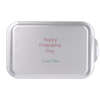 Happy friendship day red blue love name friends fo cake pan