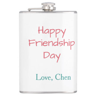 Happy friendship day red blue love name friends fo flask