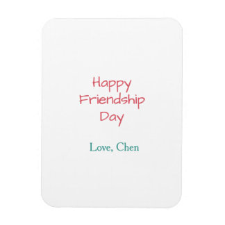 Happy friendship day red blue love name friends fo magnet