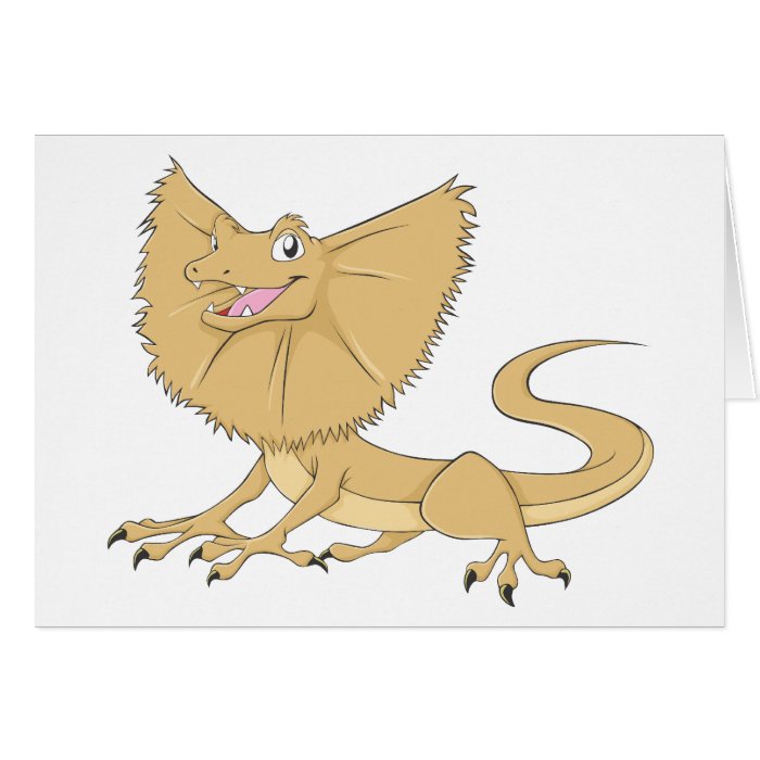 Happy Frilled Lizard Smiling Cards