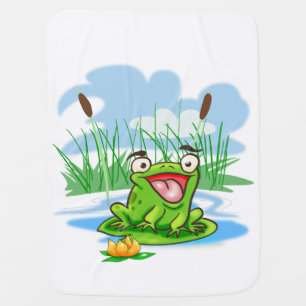Happy Frog Baby Burp Cloth Blanket