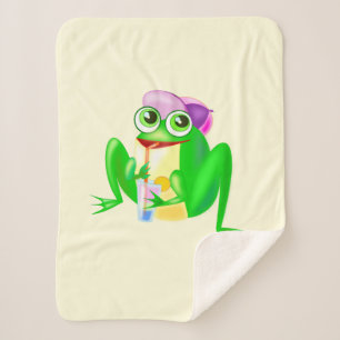 Happy Frog Baby Sherpa Blanket
