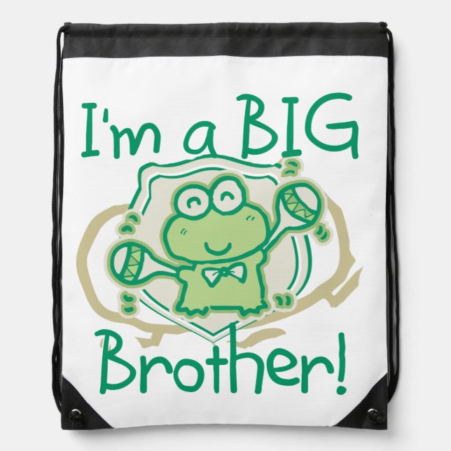 Happy Frog Big Brother Drawstring Bag (Front)