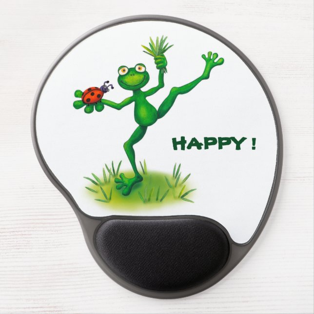Happy frog brings you a lucky beetle gel mouse pad (Front)