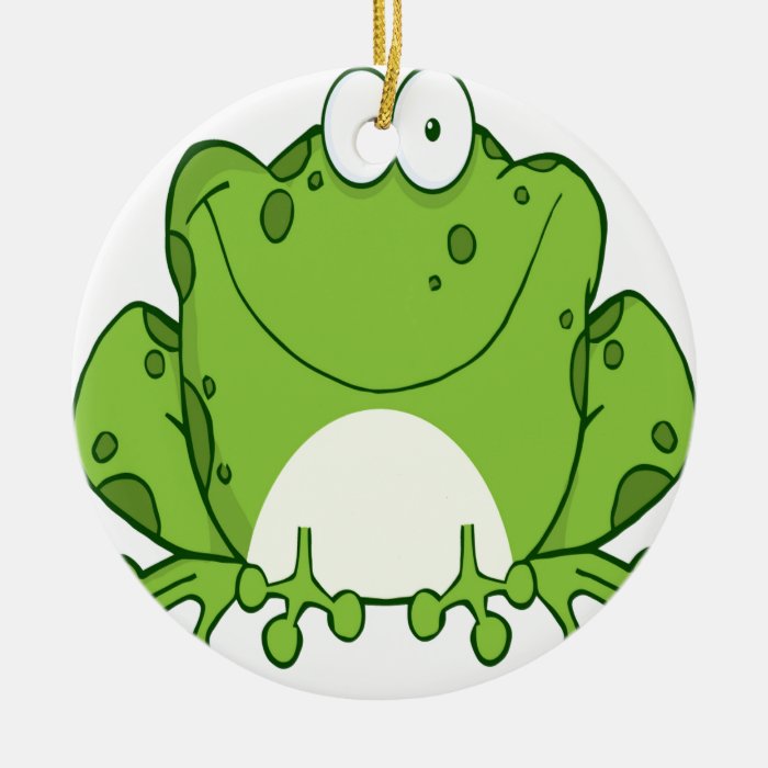 Happy Frog Cartoon Character Christmas Ornament